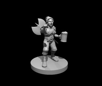 Dwarf Female Fighter Drunk and Angry