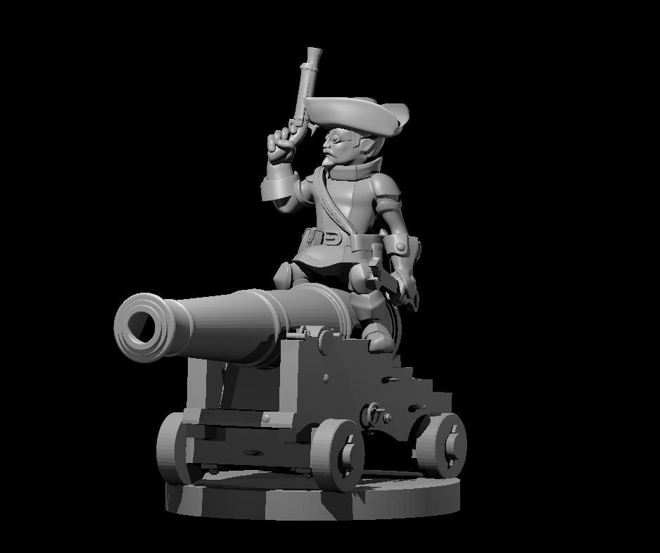 Gnome Male Artillerist Artificer on a cannon
