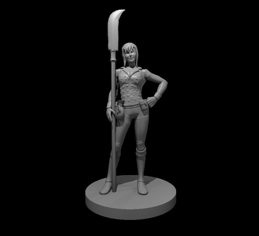 Human Female Hexblade Warlock with Glaive